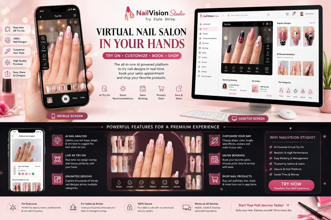 NailVision Studio – AI Virtual Nail Salon Platform