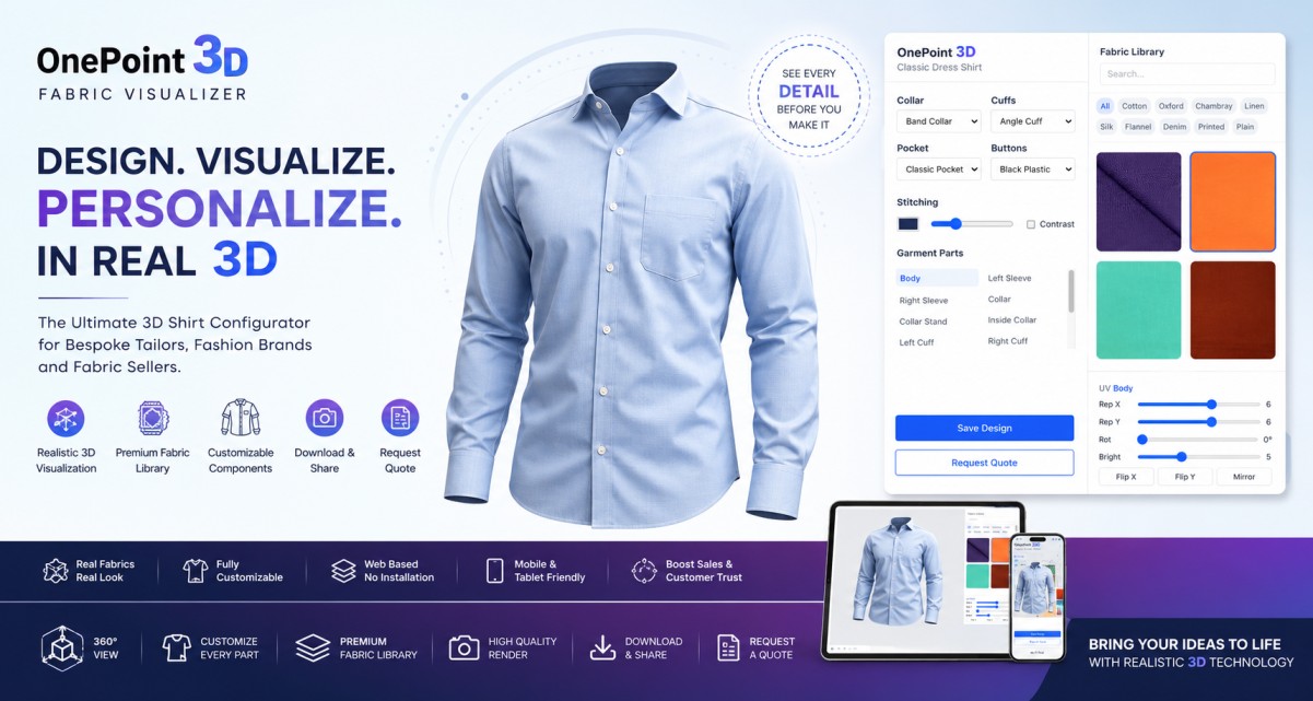 OnePoint 3D Fabric Shirt Visualizer